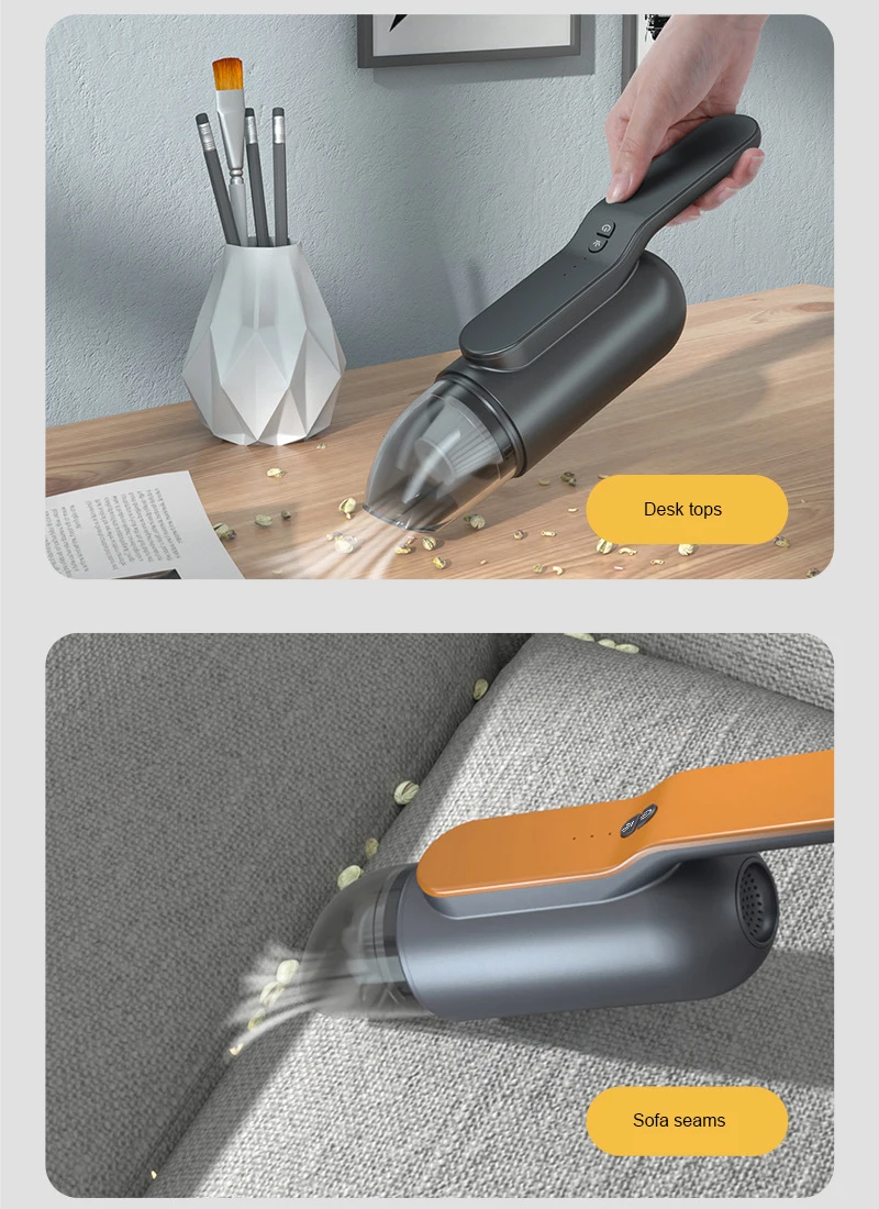 13000pa Vacuum Cleaner For Car Mini USB Charging Cyclone Suction Cleaners Portable Handheld Home Desk Wireless_voghion.com