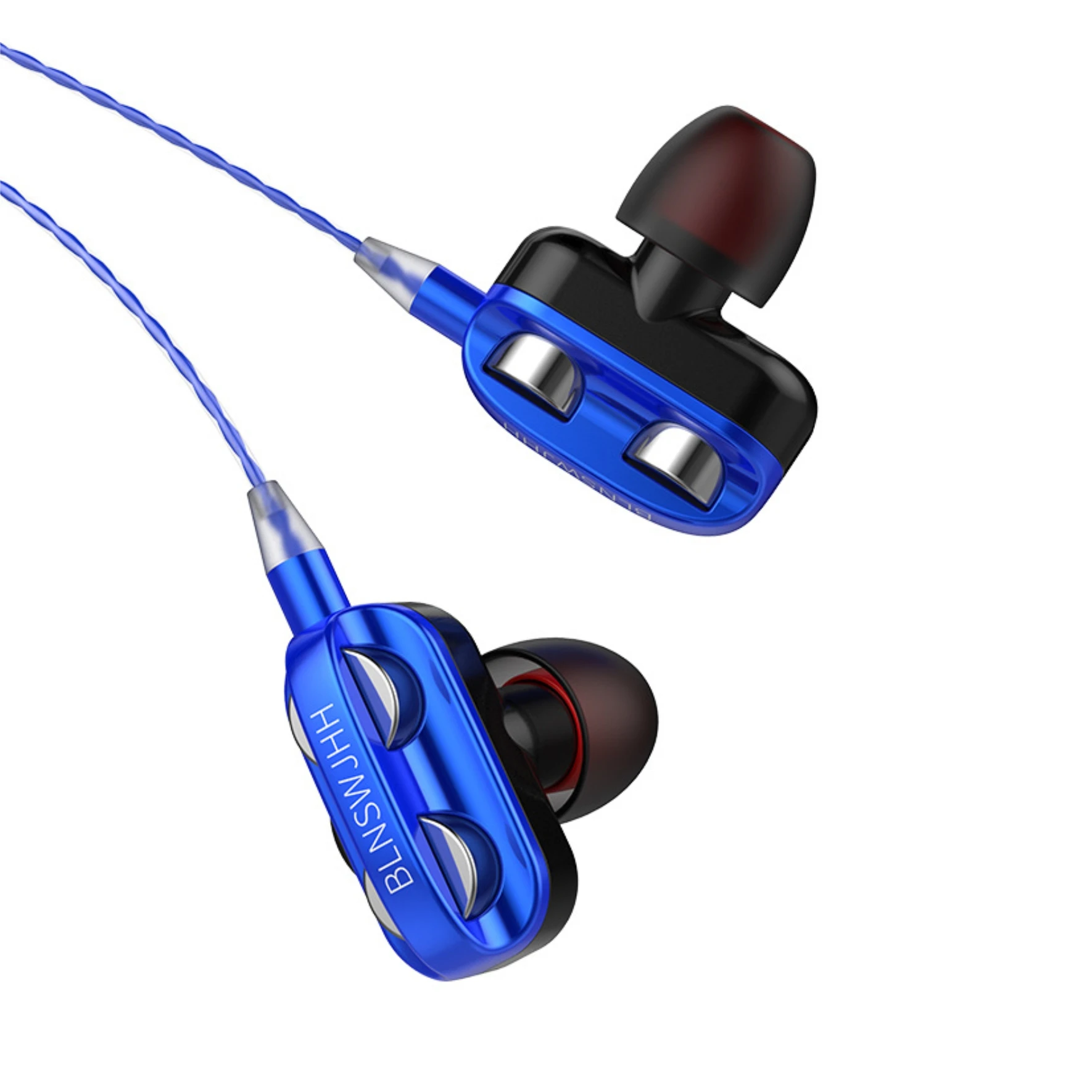 Headset dual dynamic dual speaker headset remote tone running in ear