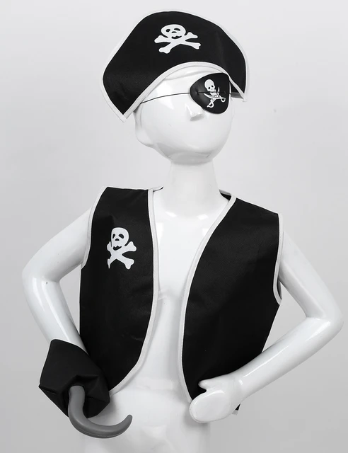 Juego de accesorios para disfraz de pirata de capitán de pirata, sombrero  de pirata, kit de accesorios de pirata, juego de roles