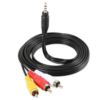 

1M 3.5mm Jack Plug to 3 RCA Adapter AUX Cable Male to Male Audio Video AV Cable Wire For Speaker Laptop DVD TV Computer Cables