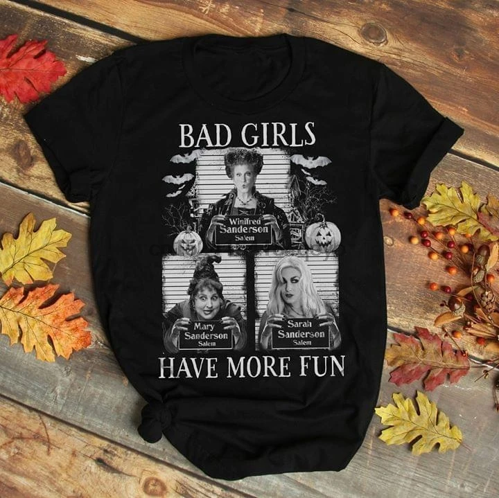 Hous Pocus отряд Sanderson Sisters Bad/черная Классическая хлопковая Футболка S-6X для девочек