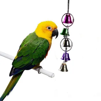 

Bird Toys Blocks Chew Funny Toys For Parrots Hanging Bridge String with Bells Swing Colorful Parrot Toys hs hs
