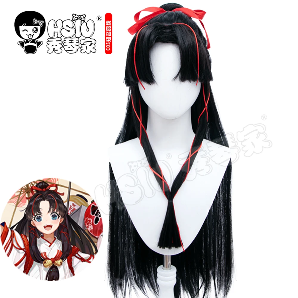 

HSIU Game Onmyoji cosplay SSR Shiranui Cosplay Wig black Long hair+Free brand wig net