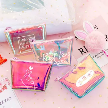 

Hot Sale Laser Deisgn Transparent Travel Bag Female Waterproof Jelly Bag PVC Cosmetic Bag For Female Makeup Bag