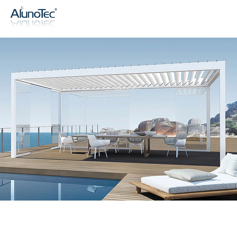 zingen Premedicatie het spoor Aluminium Gepoedercoat Pergola Tuin Waterdichte Louvre Dak 6 m x 4 m x 3  m|roof led|roof gardenroof led lights - AliExpress