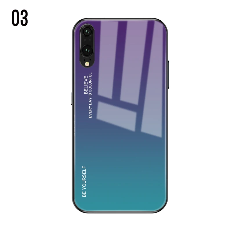 Pattern 3 Градиентный стеклянный чехол для телефона huawei P Smart P20 Pro Lite Mate20 Nova3i Honor V20 10 8X9X20 Pro цветной чехол - Цвет: Pattern 3