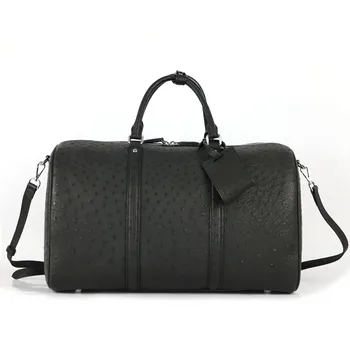 

Free Customized Travel Duffle Handbag 100% Real Ostrich Leather Luggage Travel Bag Large Fitness Bag Men Luxury Crossbody Bags