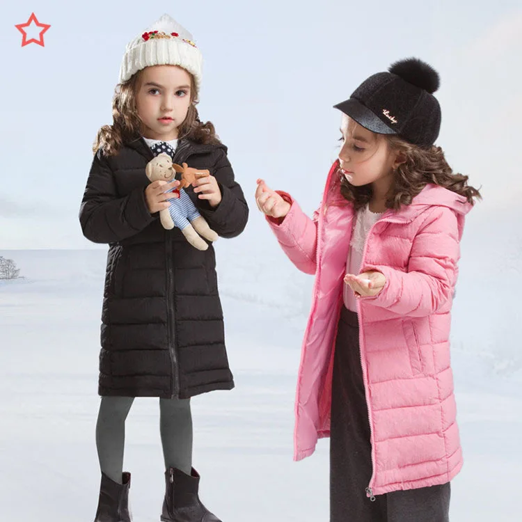 

2018 New Style Children down Jacket Cotton-padded Clothes Lightweight Girls' Shirt Mid-length Students down Jacket Kids Winter C