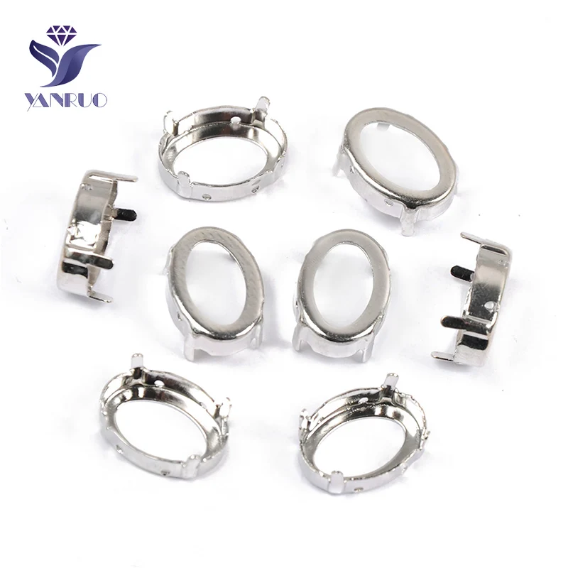 Silver Claw YANRUO 4120 4128 овальные серебряные и золотые металлические коготки для рукоделия своими руками ювелирные изделия Стразы рукоделие кристаллы швейные стразы - Цвет: Silver Claw