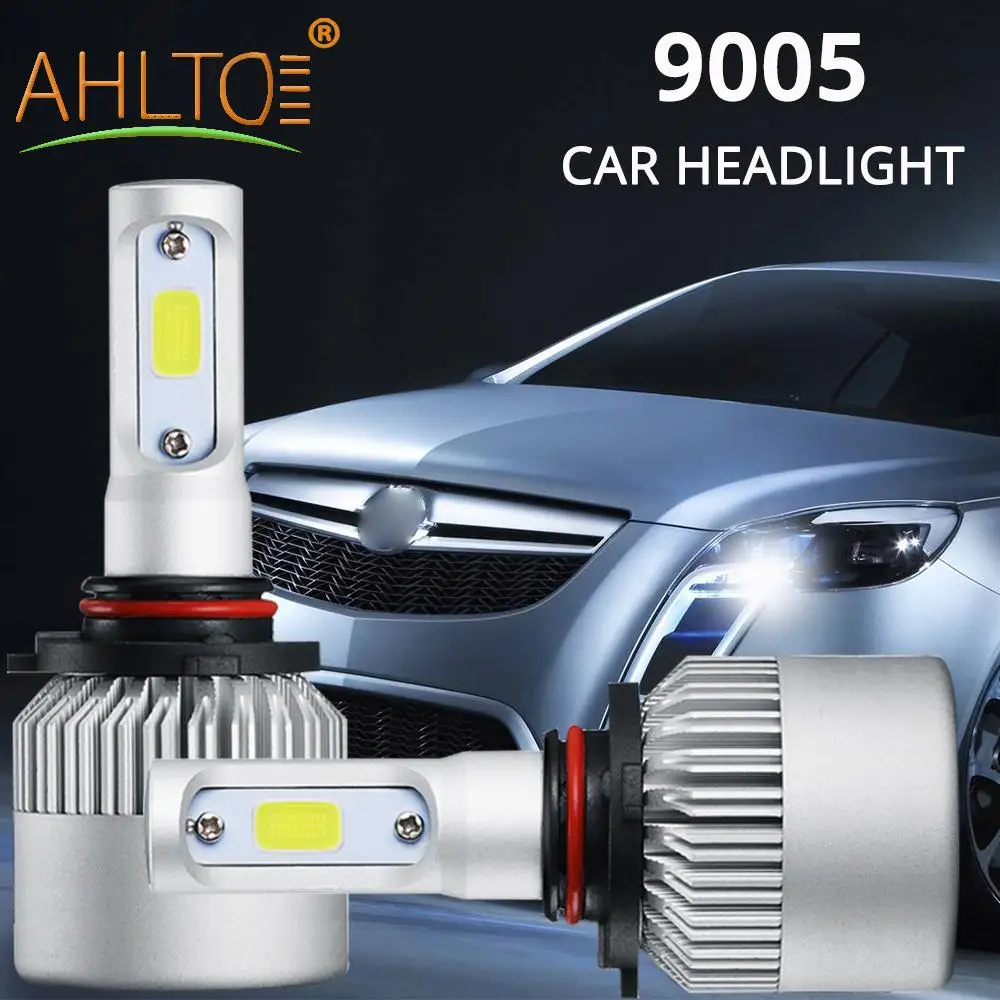 

2Pcs Car Led Auto Headlight Super Bright S2 9005 COB Car Waterproof Bulb 72W For Car Running Lights Safe Night Drl Car Led Light