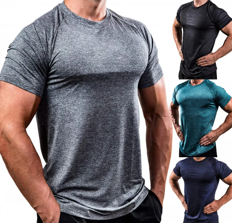 Muscle Brother, стиль, однотонный цвет, одежда для фитнеса, мужская, быстросохнущая, дышащая, для тренировок, ультра-тянущиеся колготки, короткий рукав, Spor