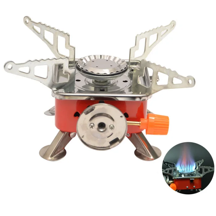 Portátil à Prova de Vento Queimadores ao ar Poder de Fogo Dobrável Fogão Livre Mini Portátil Quadrado Anti-deslizamento Apoio Braços Forte Butano Combustível 8 fogão anti-deslizamento apoio braços forte poder de fogo butano combustível