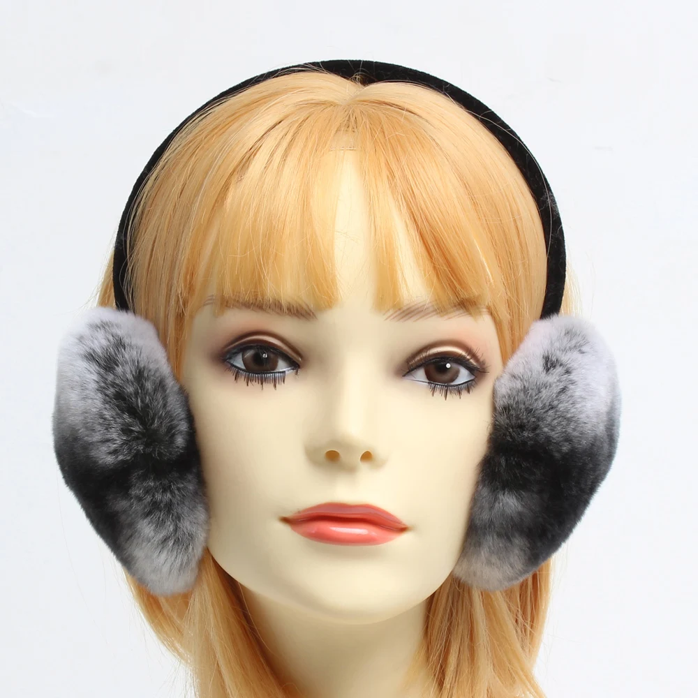 Winter Natural Real Rex Rabbit Fur Earmuff Women Warm Soft Rex Rabbit Fur Ear Muffs Brand Fashion Genuine Real Fur Earlaps