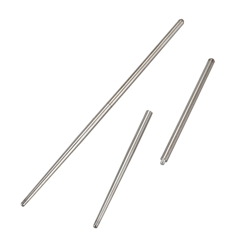 Gaoominy Aluminum Pen Shape Shell Stainless Steel Folding Travel Chopsticks,Silver