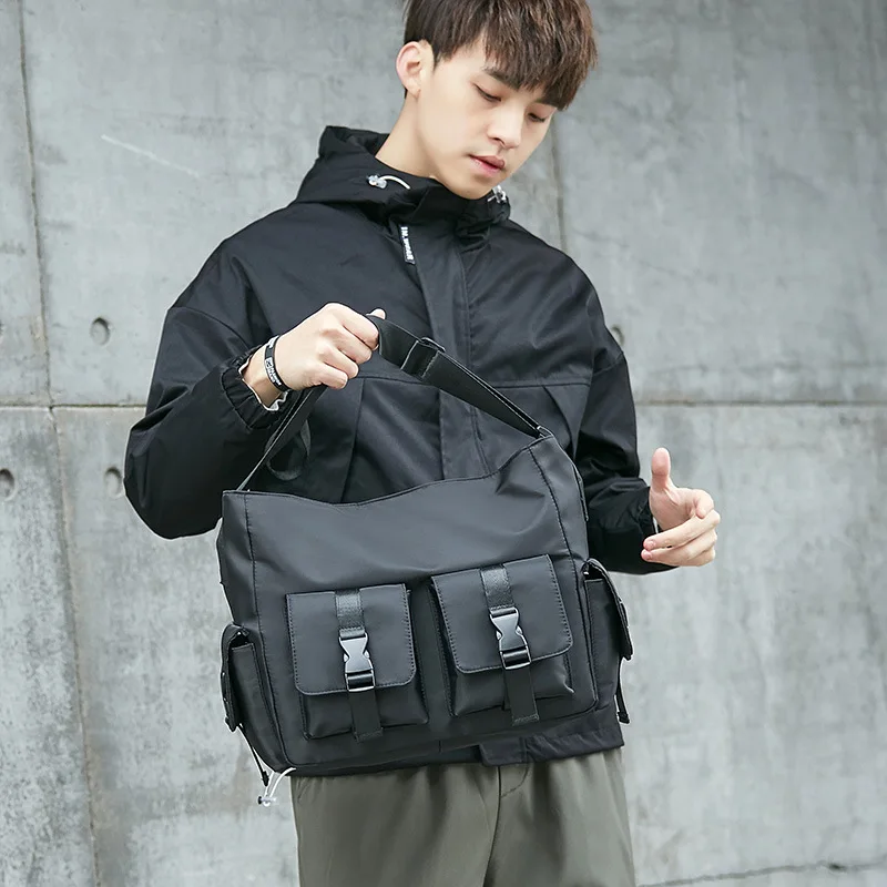 Men's Fashion Nylon Crossbody Bag Multifunctional Male Shoulder Messenger  Bags Large Satchels Business Bolsa Masculina XA292ZC