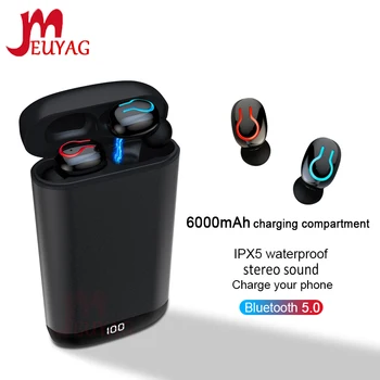 

MEUYAG Stereo Bluetooth V5.0 Earphones TWS Wireless Sports Headset Noise Reduction Handsfree Gaming Earphone with Microphone