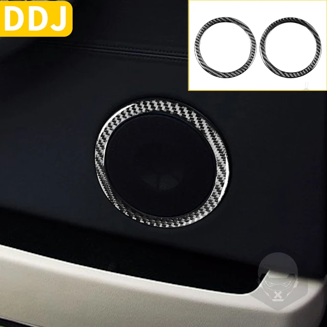 Car Door Speaker Frame Circle Ring Carbon Fiber Stickers For BMW 6 Series E63 E64 2004 2005 2006 2007 2008 2009 2010 Interior