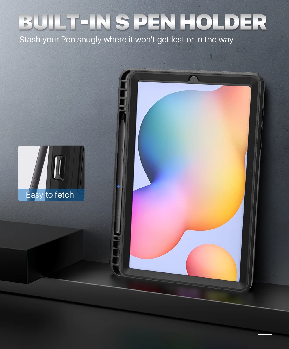 Capa Híbrida Resistente a Choque de Corpo Inteiro com Protetor de Tela e Pecil Capa para Samsung Galaxy Tab s6 Lite 10.4 2023 - Imagem 6
