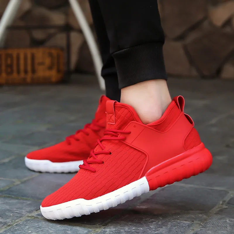 

2017 Autumn Fly Line Couples Large Size Athletic Shoes Korean-style Fashion Casual Shoes Breathable Wear Running Shoes