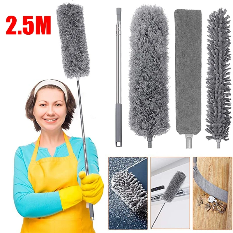 Feather Duster Cleaning Extendable Microfiber Cleaner Brush Soft Dust Tool Wash 