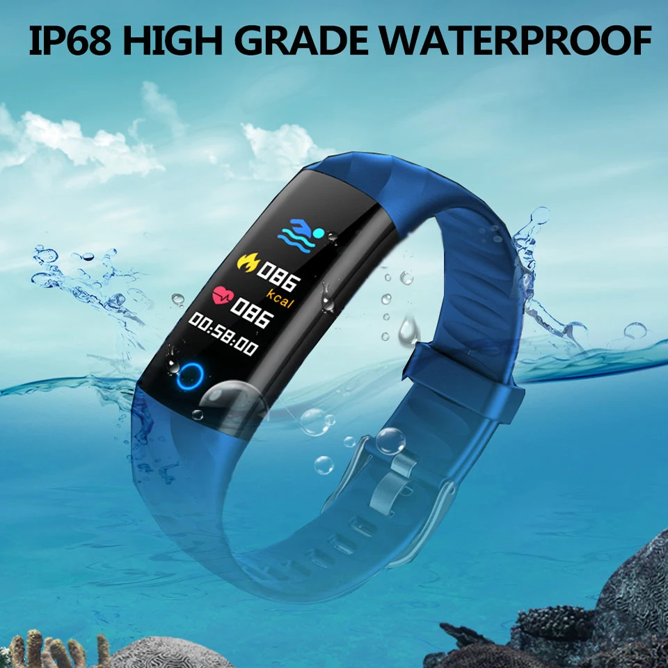 Smart Wristband Smart IP68 BraceletWaterproof Pedometer Heart Rate Blood Oxygen Monitor Fitness Tracker Multi Sport Smart miBand