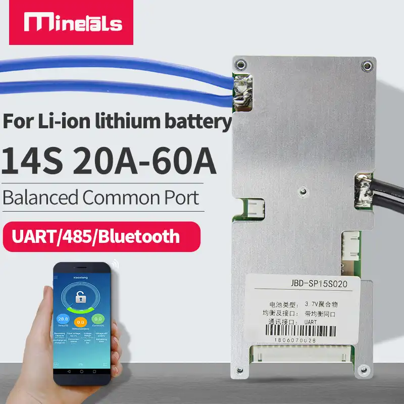 Smart BMS 14S 48v Li-ion Lithium battery protection board balance Bluetooth APP
