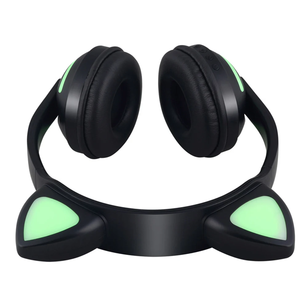 USB Rechargeable Headset Bluetooth Wireless Music Cat ears Shape Backlight Earphone Portable Entertainment Earphone Accessories