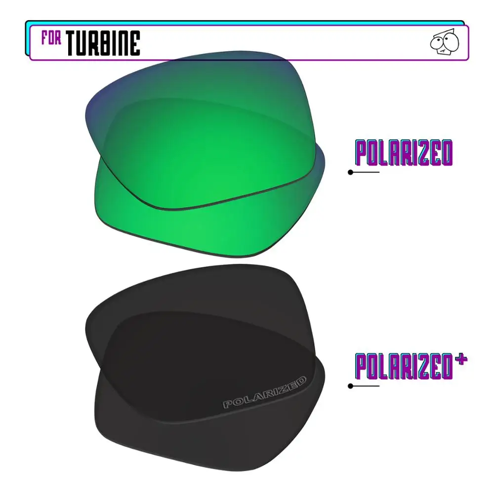 

EZReplace Polarized Replacement Lenses for - Oakley Turbine Sunglasses - Black P Plus-Green P