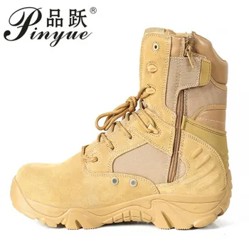 

Tactical Shoes Men Outdoor Hiking Boots Men Antiskid Tactical Boots Outdoor Mountain Climbing Sports High top zip combat boots