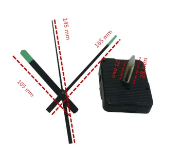 Best DHL 100 Sets 28 Mm Sharft Length Quartz Movement Mechanism Silent Clock Black Red Hands DIY Part Kit Tool 5 Different Hands