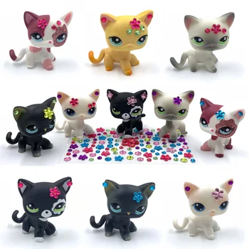 

LPS CAT pet shop toys rare animal standing short hair cat with Diamond sticker old original pet toys create your own pet