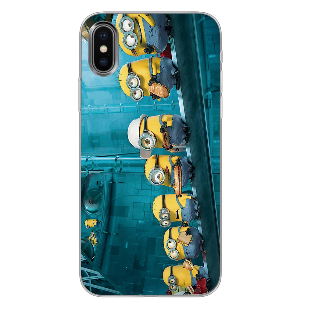 Забавные 3D силиконовые чехлы для телефонов с рисунком миньонов для iPhone 5 5S SE 6 6s 7 8 Plus X XS Max XR задняя крышка - Цвет: 10