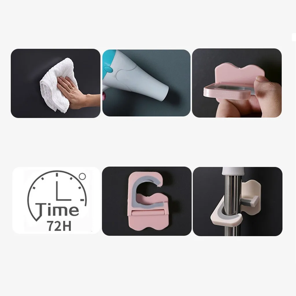 Настенный держатель для швабры, вешалка для щеток, стеллаж для хранения, кухонный инструмент, органайзер для ванной комнаты, полка porte balai, Фреска# FO11