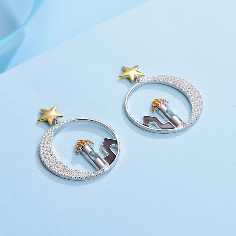 LK, дизайн, серебро 925 пробы, серьги, популярные модели, Мультяшные, европейский и американский замок мечты, серьги, серьги