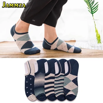 

HOT New Fashion Men Invisible Business Socks Cotton Stripe No Show Simple Sporty Breathable Sweat Sox Korea Style Dot Wild Socks