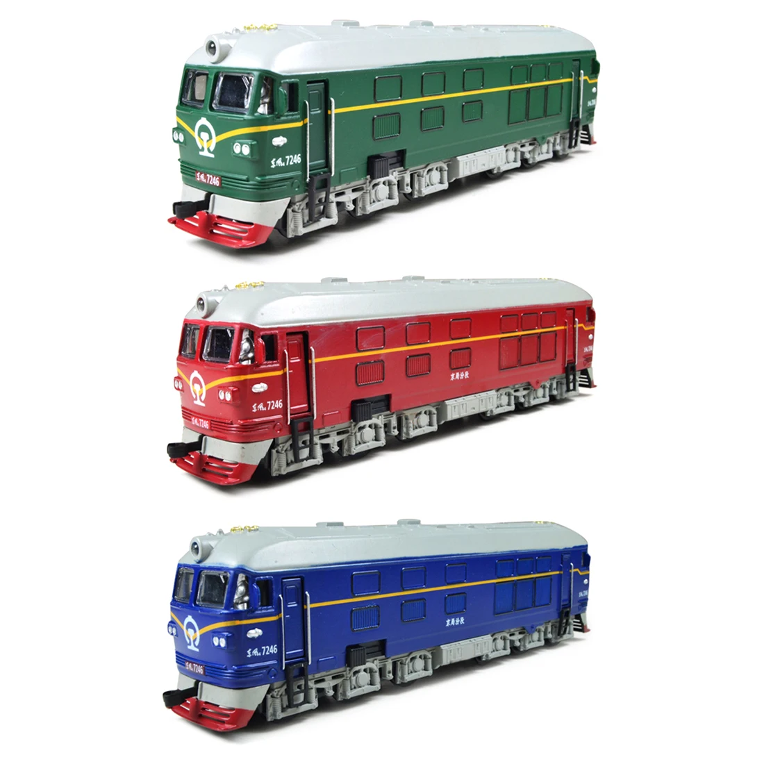 

3pcs 1:87 Simulated Alloy Train Locomotive Model Pull Back Vehicle Toy with Sounds and Lights for DIY Architectural Sand Table