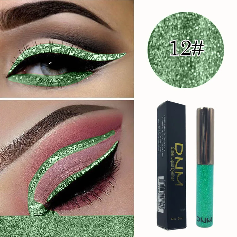 16 colors Liquid Glitter Eyeliner Long Lasting Diamond Eyeliner Cosmetic Waterproof Eyeshadow Shimmer Sparkling Makeup TSLM1