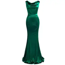 Эластичные Длинные вечерние платья Русалка очаровательное и сексуальное вечернее платье с открытой спиной и круглым вырезом модное платье знаменитостей 30s Robe de soiree