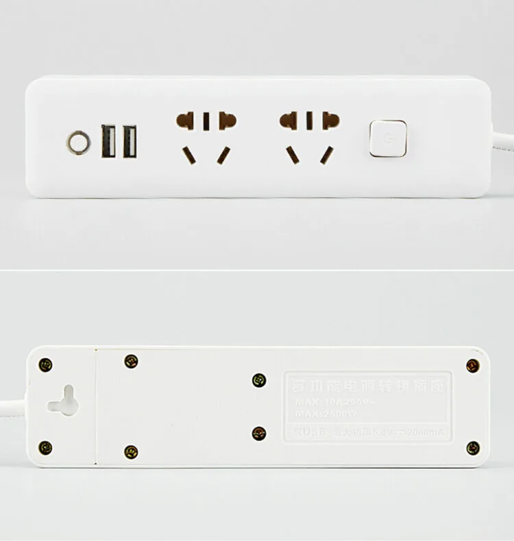 Умный блок питания 2USB Быстрая зарядка безопасная коммутационная панель силовая полоса разъем силовая полоса 2 без кабеля