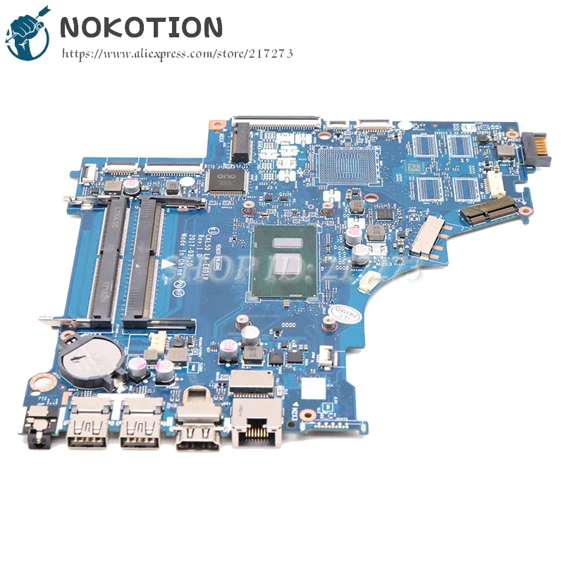 discounted  NOKOTION For HP Pavilion 15-BS Laptop motherboard I3-7100U CPU 924749-601 924749-001 KL50 LA-E801P 