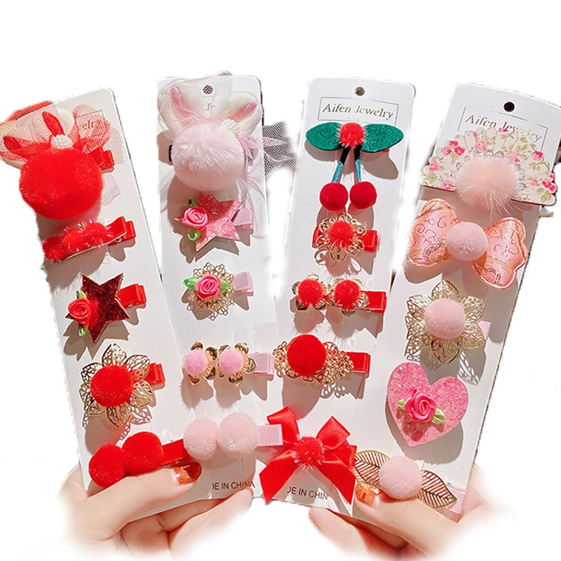 5 шт. милые детские шпильки для волос цветок бант мультфильм Детские волосы