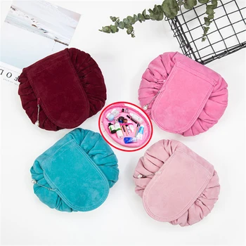 

Fleece Three Generations Lazy Makeup Bag Drawstring Bag Korean-style Cosmetics Storage Bag Travel Contraction Makeup Bag