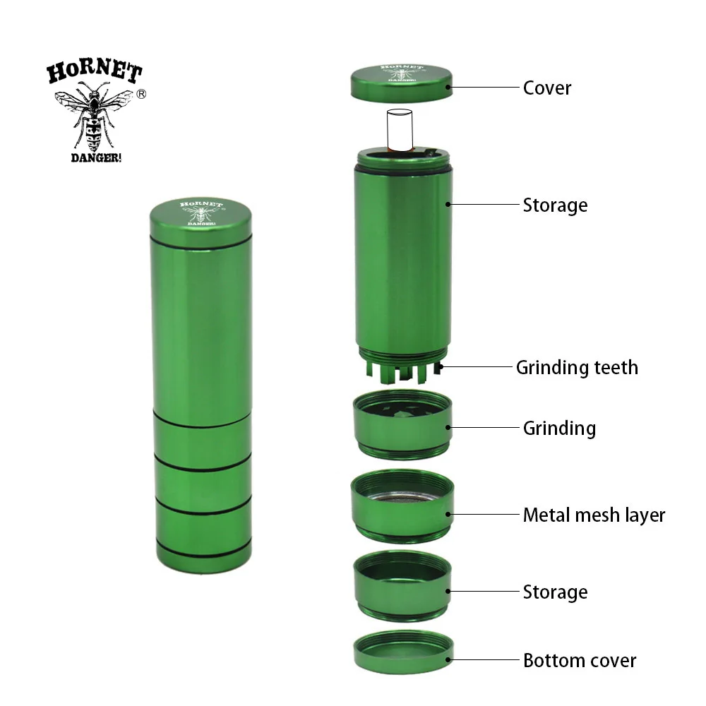 HORNET алюминиевый травяной шлифовальный станок металлический измельчитель для