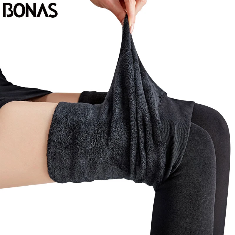 Зимние теплые колготки BONAS Колготки с высокой эластичной талией бархатные