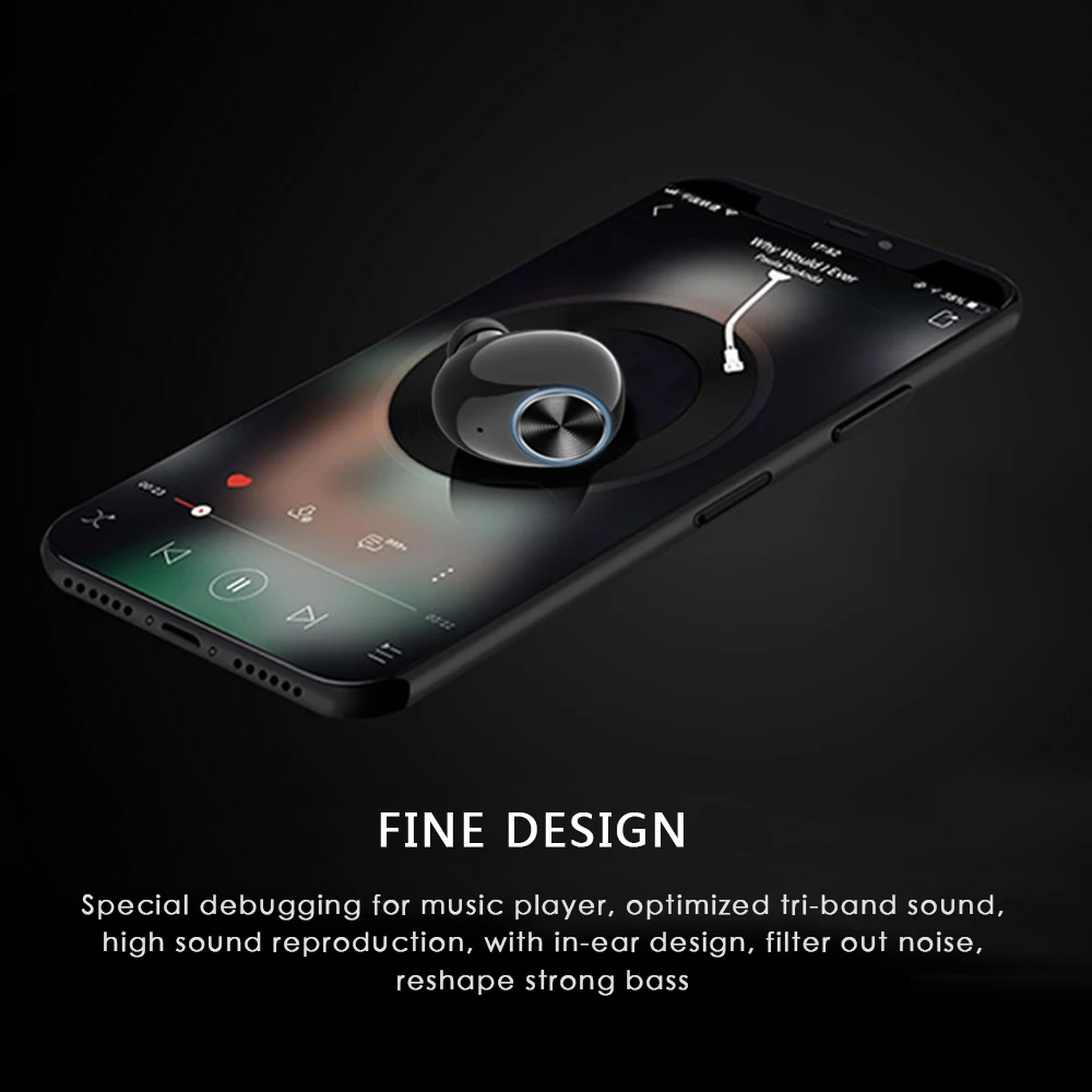 TWS Bluetooth наушники истинные беспроводные HiFi шумоподавление спортивные наушники гарнитура Мини наушники с микрофоном