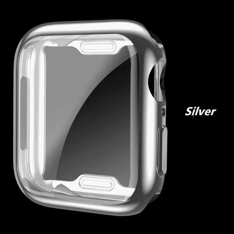 Прозрачный чехол из ТПУ для Apple watch, чехол серии 4/5, защита экрана 44 мм, 40 мм, чехол с полным покрытием для iWatch, защитный бампер