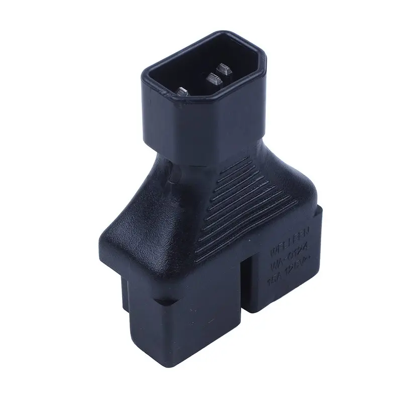 IEC 320 C14 до 2 x Nema 5-15R адаптер питания, C14 До 2x US 3pin Женский адаптер Черный