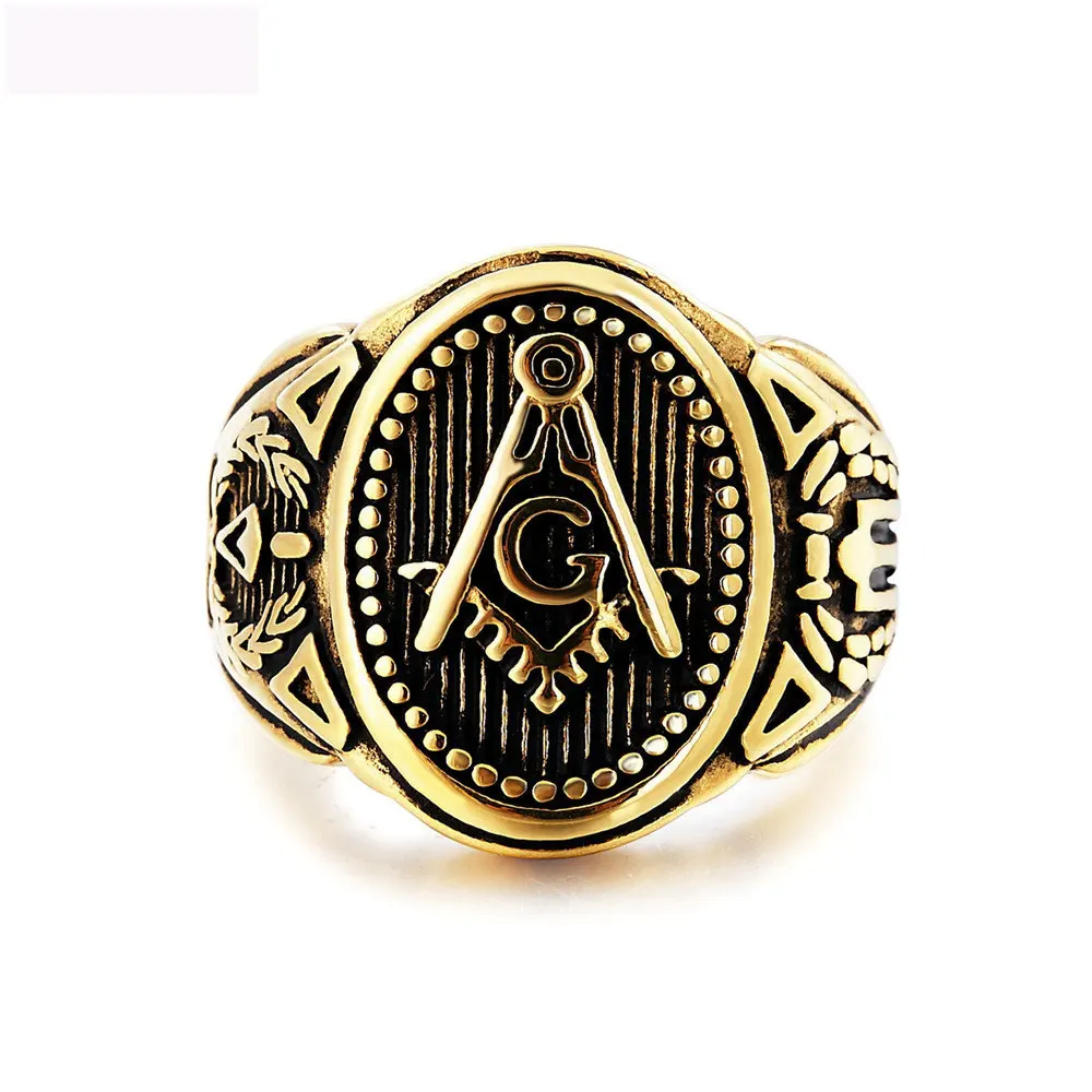 

Luxury Freemasonry AG Finger Rings Titanium Steel Rings Casting Rings Jewelry Anniversary Party Gifts For Man