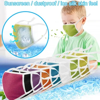 

Child Kids Ice Silk Mask Reusable Breathable Dustproof Earloops Multi Color Black Face Shield Washable Reutilizables Mascarillas
