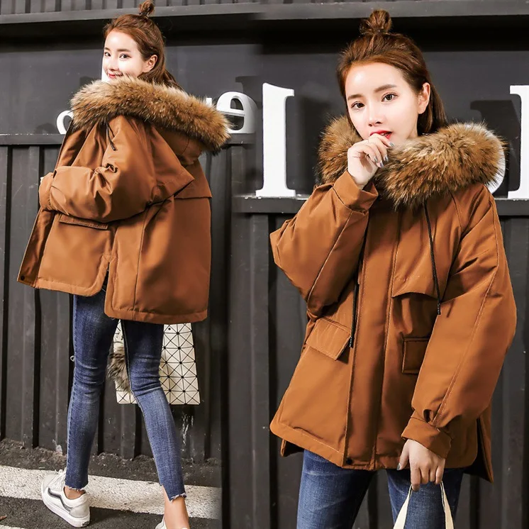

Women's 2018 New Style Loose-Fit Students Korean-style CHIC Cotton Coat Short Ulzzang Small Cotton-Padded Jacket Coat Winter Cot